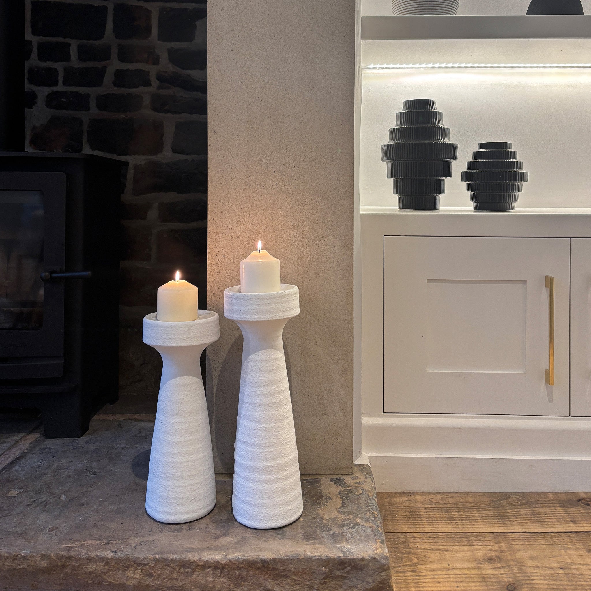 White Column Candle Holder - Medium